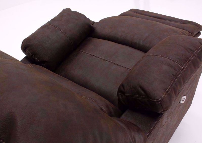 Brown Legacy POWER Rocker Recliner Showing the Chaise Open | Home Furniture Plus Mattress