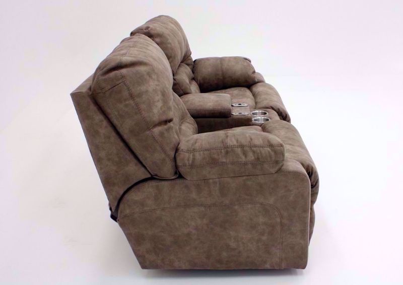 Tan Legacy POWER Reclining Loveseat, Side View | Home Furniture Plus Bedding