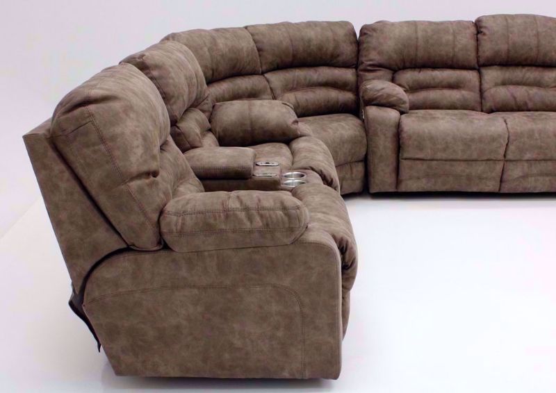 Tan Legacy POWER Reclining Sectional Showing The Left Side | Home Furniture Plus Bedding