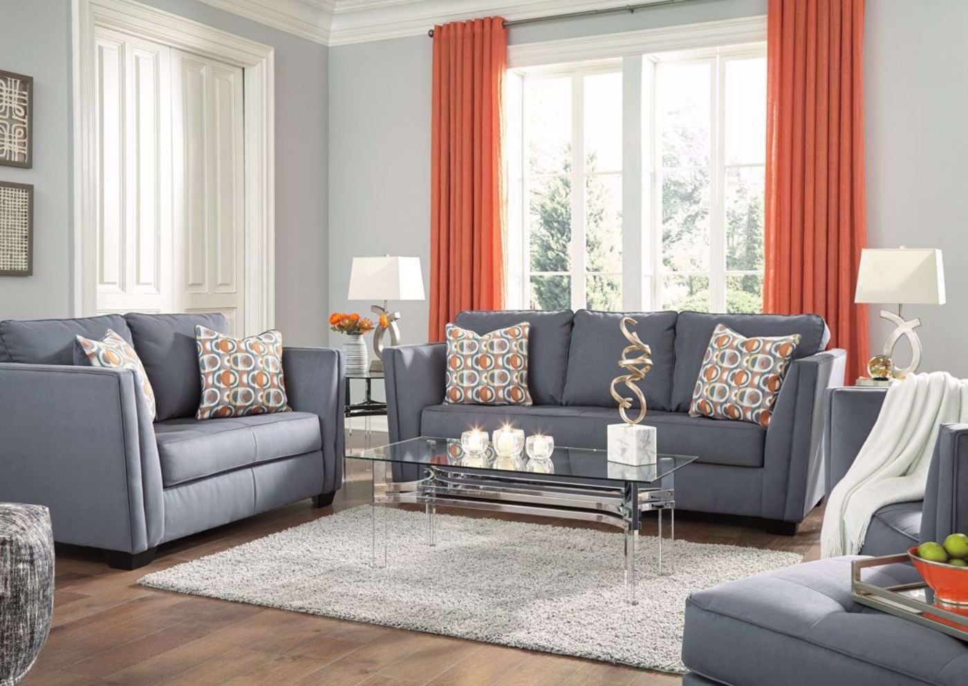 Filone Living Room Set Steel Gray Home Furniture