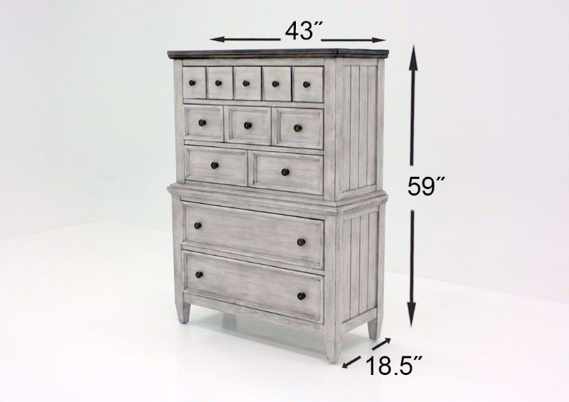 Rustic White Heartland Chest of Drawers Dimensions | Home Furniture Plus Bedding
