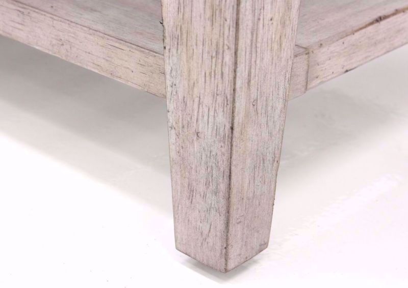 White Heartland Upholstered Bench Showing the Foot Detail | Home Furniture Plus Mattress