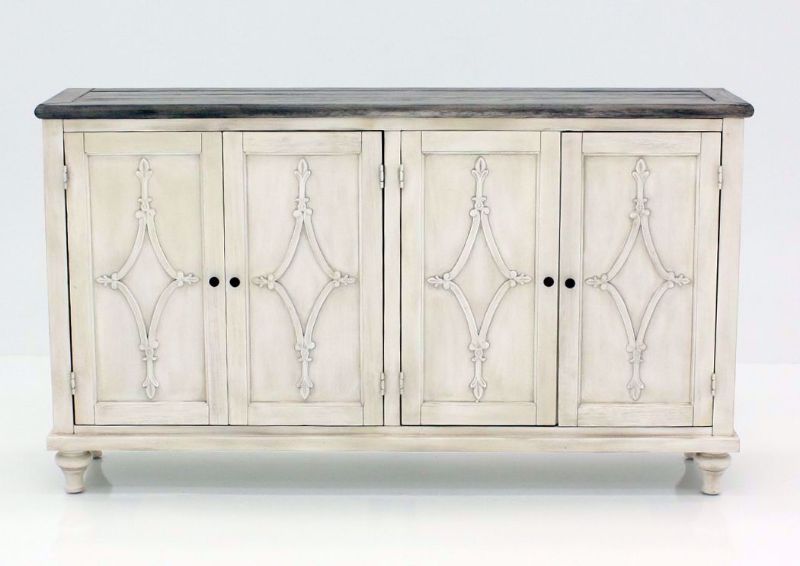St. Claire TV Stand in Antique White, Front Facing