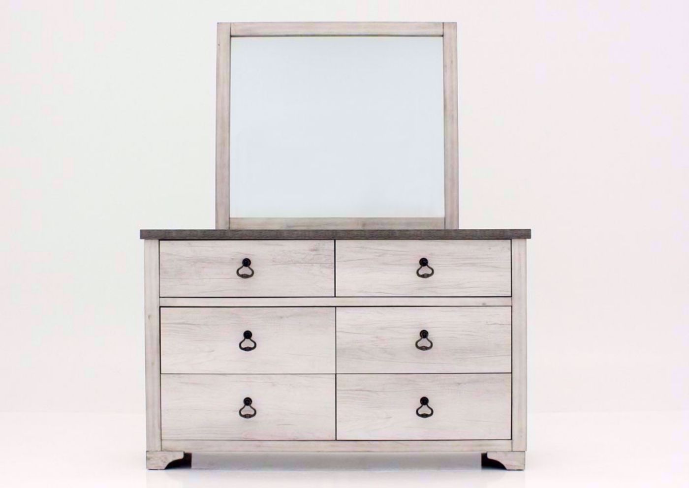 Driftwood Gray Patterson Dresser and Mirror Facing Front | Home Furniture Plus Mattress