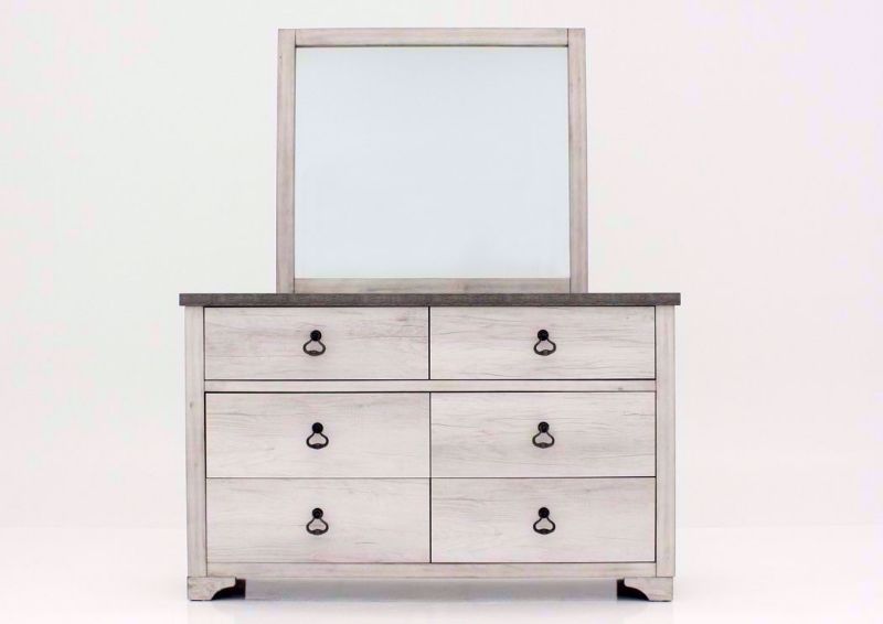 Driftwood Gray Patterson Dresser and Mirror Facing Front | Home Furniture Plus Mattress