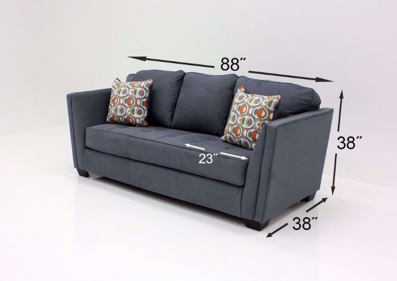 Measurement Details on the Steel Gray Filone Living Room Set's Sofa by Ashley Furniture | Home Furniture Plus Mattress