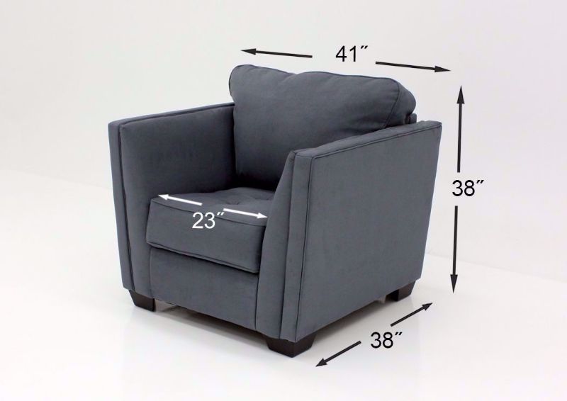 Measurement Details on the Steel Gray Filone Living Room Set's Chair by Ashley Furniture | Home Furniture Plus Mattress