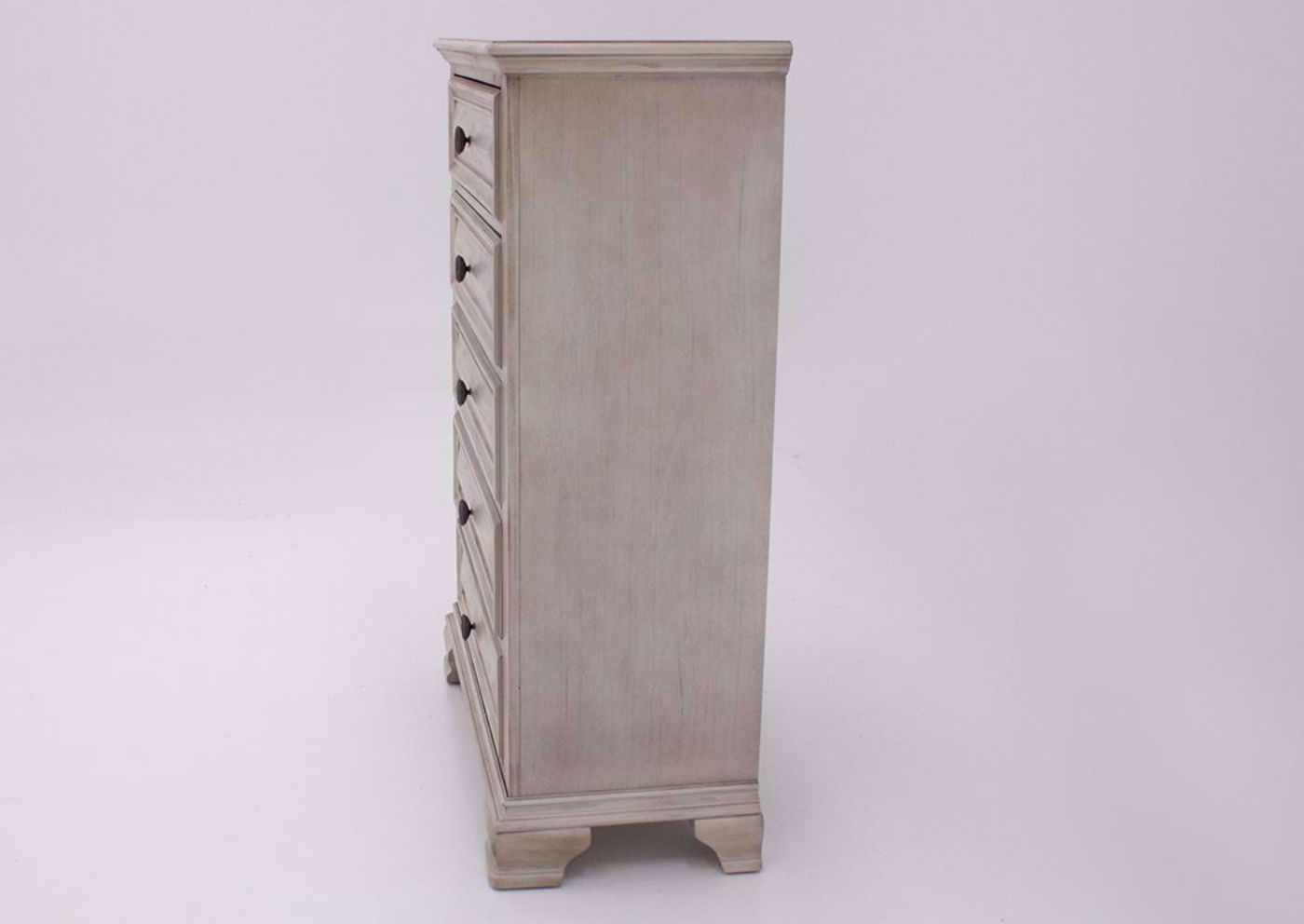 Distressed White Passages Chest of Drawers Showing the Side View | Home Furniture Plus Bedding