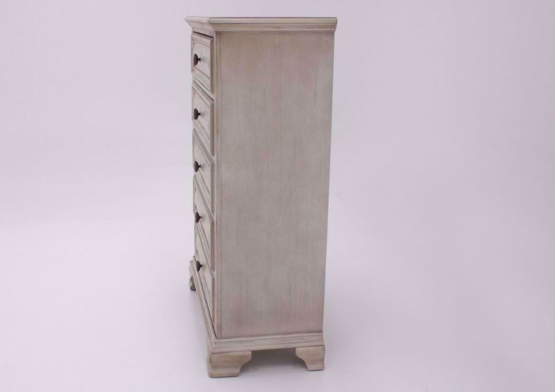 Distressed White Passages Chest of Drawers Showing the Side View | Home Furniture Plus Bedding
