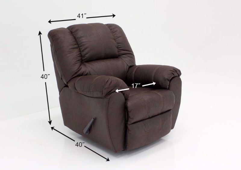 Dimension Details on the Dark Walnut Brown McGann Rocker Recliner by Ashley Furniture | Home Furniture Plus Bedding