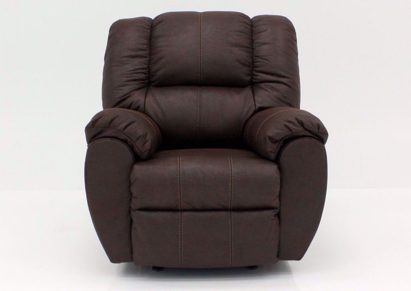 Front Facing Dark Walnut Brown McGann Rocker Recliner by Ashley Furniture | Home Furniture Plus Bedding