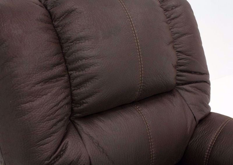 View of Headrest on Dark Walnut Brown McGann Rocker Recliner by Ashley Furniture | Home Furniture Plus Bedding