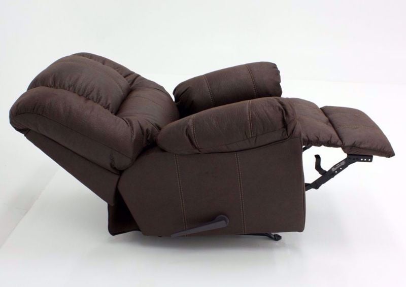 Side View of Open Recliner on Dark Walnut Brown McGann Rocker Recliner by Ashley Furniture | Home Furniture Plus Bedding