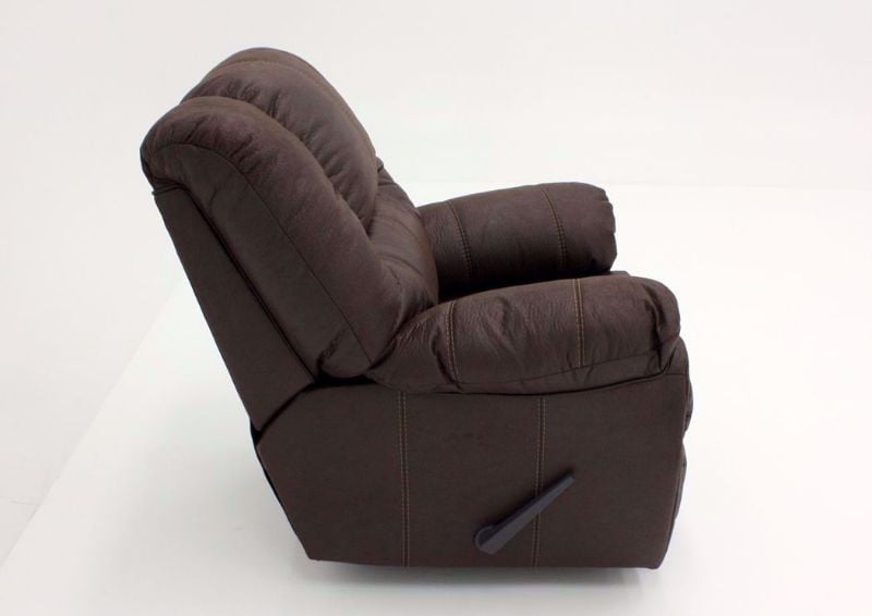 Side View Dark Walnut Brown McGann Rocker Recliner by Ashley Furniture | Home Furniture Plus Bedding