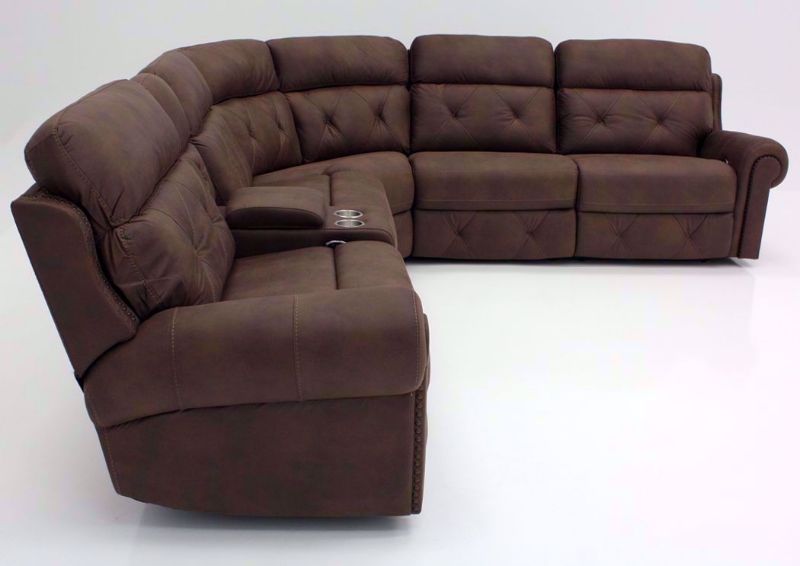 Left (Facing) Side View of Dark Brown POWER Reclining Sectional Sofa, Left Side View | Home Furniture + Mattress
