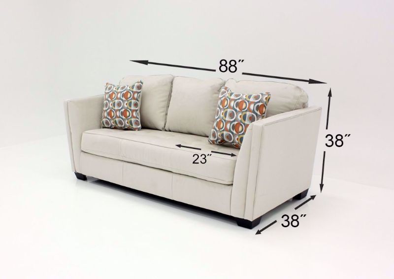 Measurement Details on the Ivory Filone Sofa by Ashley Furniture | Home Furniture Plus Mattress