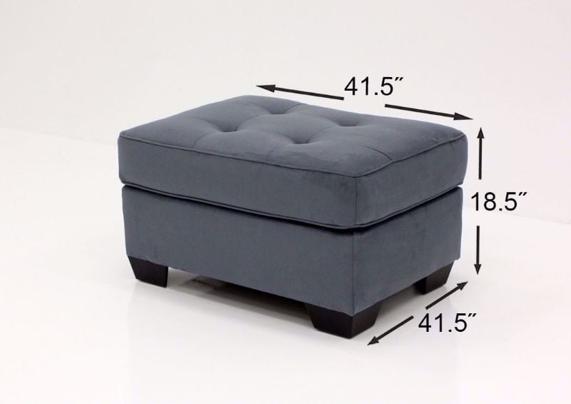 Measurement Details on the Steel Gray Filone Ottoman by Ashley Furniture | Home Furniture Plus Mattress