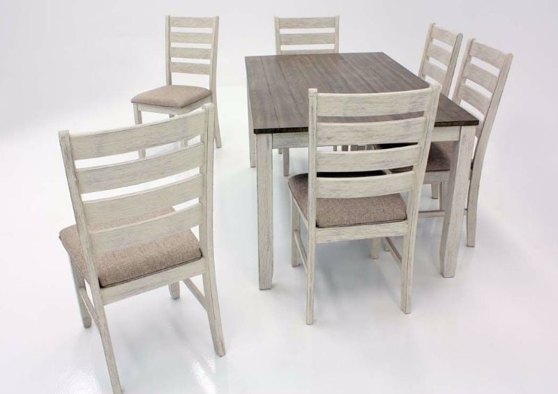White Skempton 7 Piece Dining Set by Ashley Furniture Showing the Side View | Home Furniture Plus Bedding