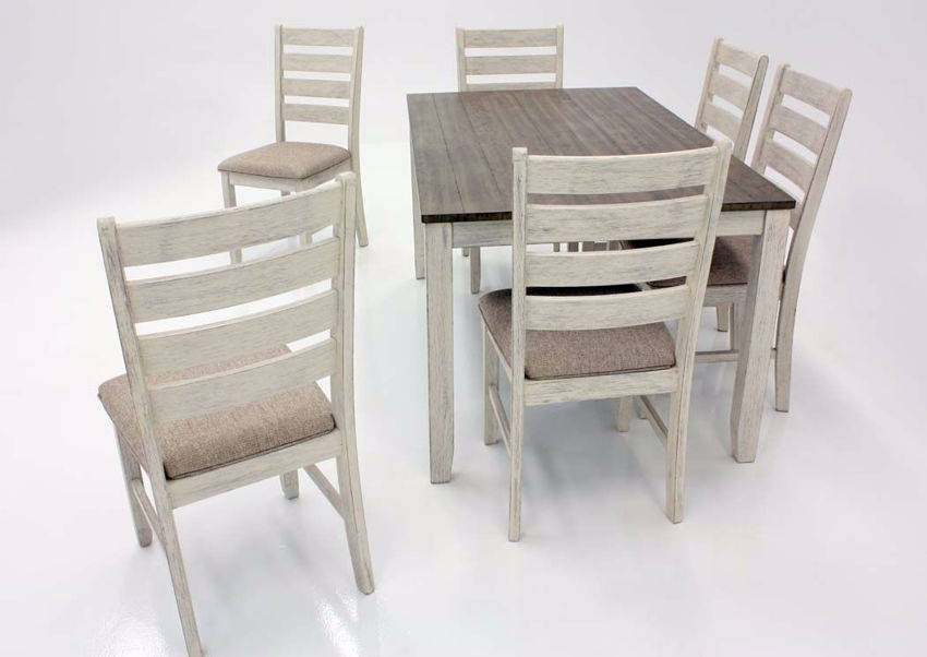 Skempton 7 Piece Dining Table Set White Home Furniture