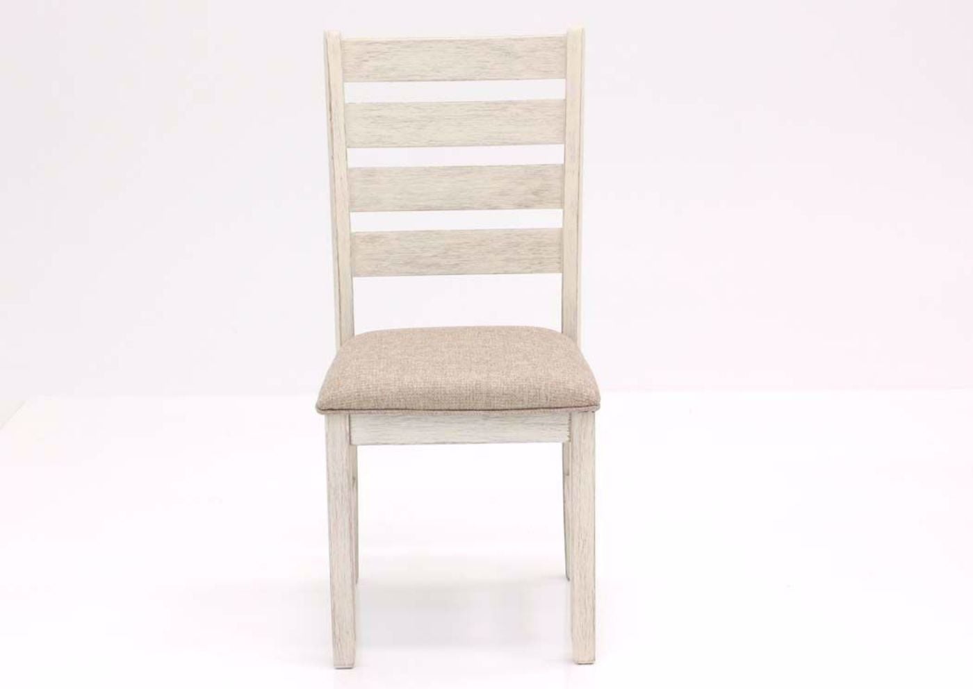White Skempton 7 Piece Dining Set by Ashley Furniture Showing the Chair Front View | Home Furniture Plus Bedding