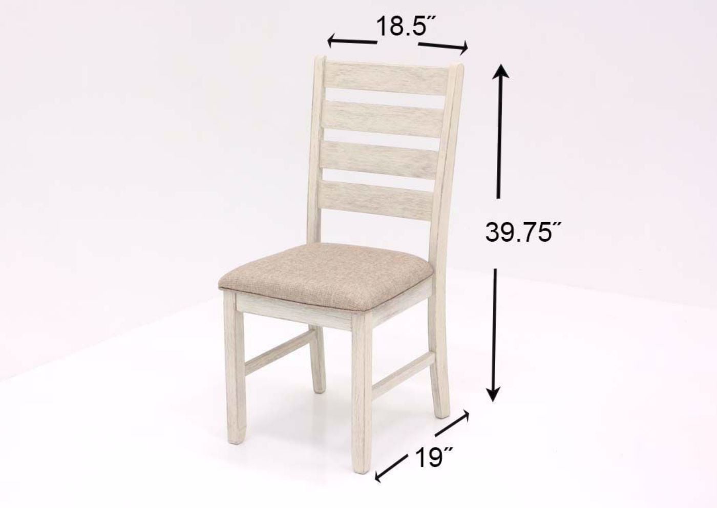 White Skempton 7 Piece Dining Set by Ashley Furniture Showing the Chair Dimensions | Home Furniture Plus Bedding