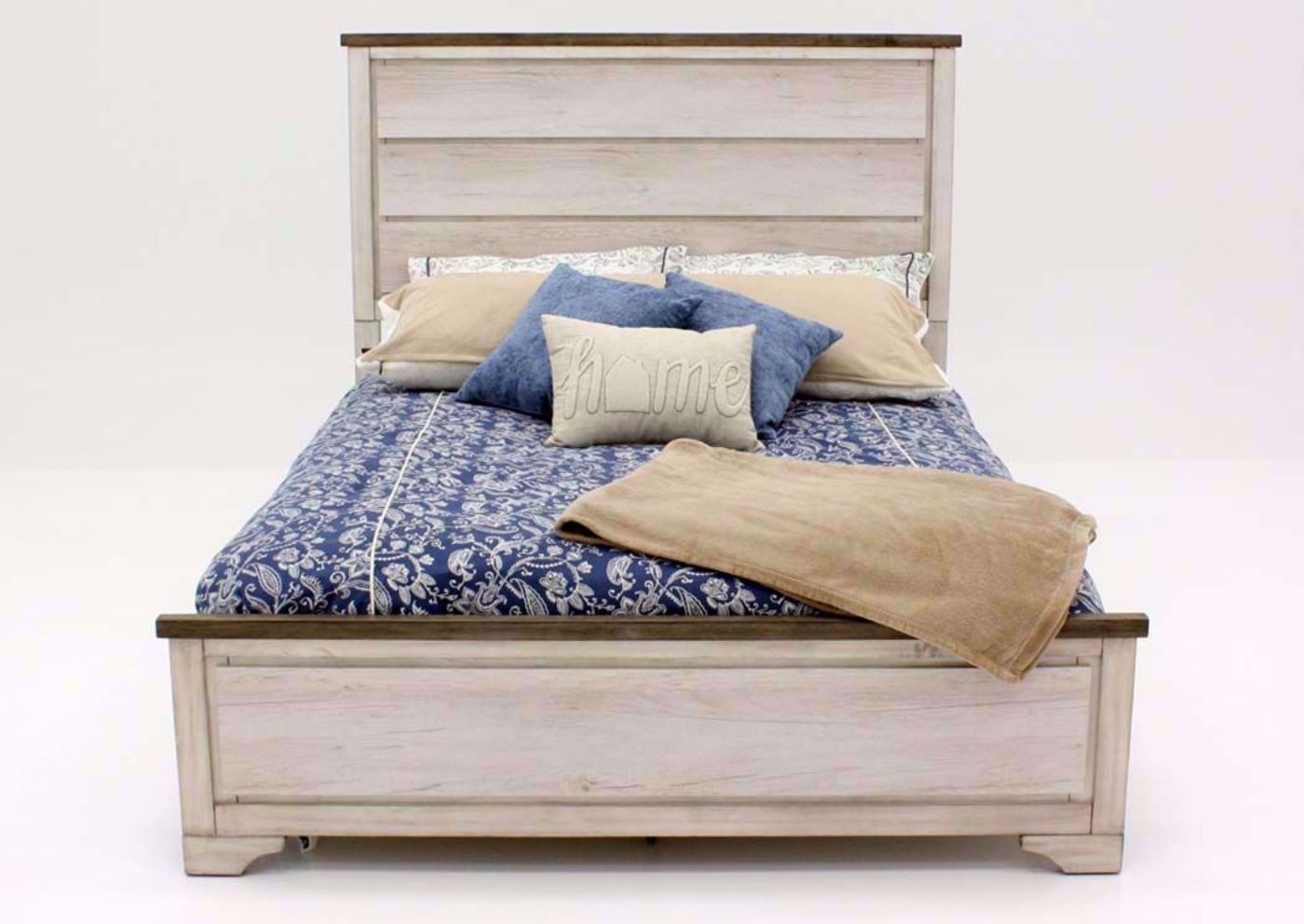 Driftwood Gray Patterson Queen Size Bed Facing Front | Home Furniture Plus Mattress