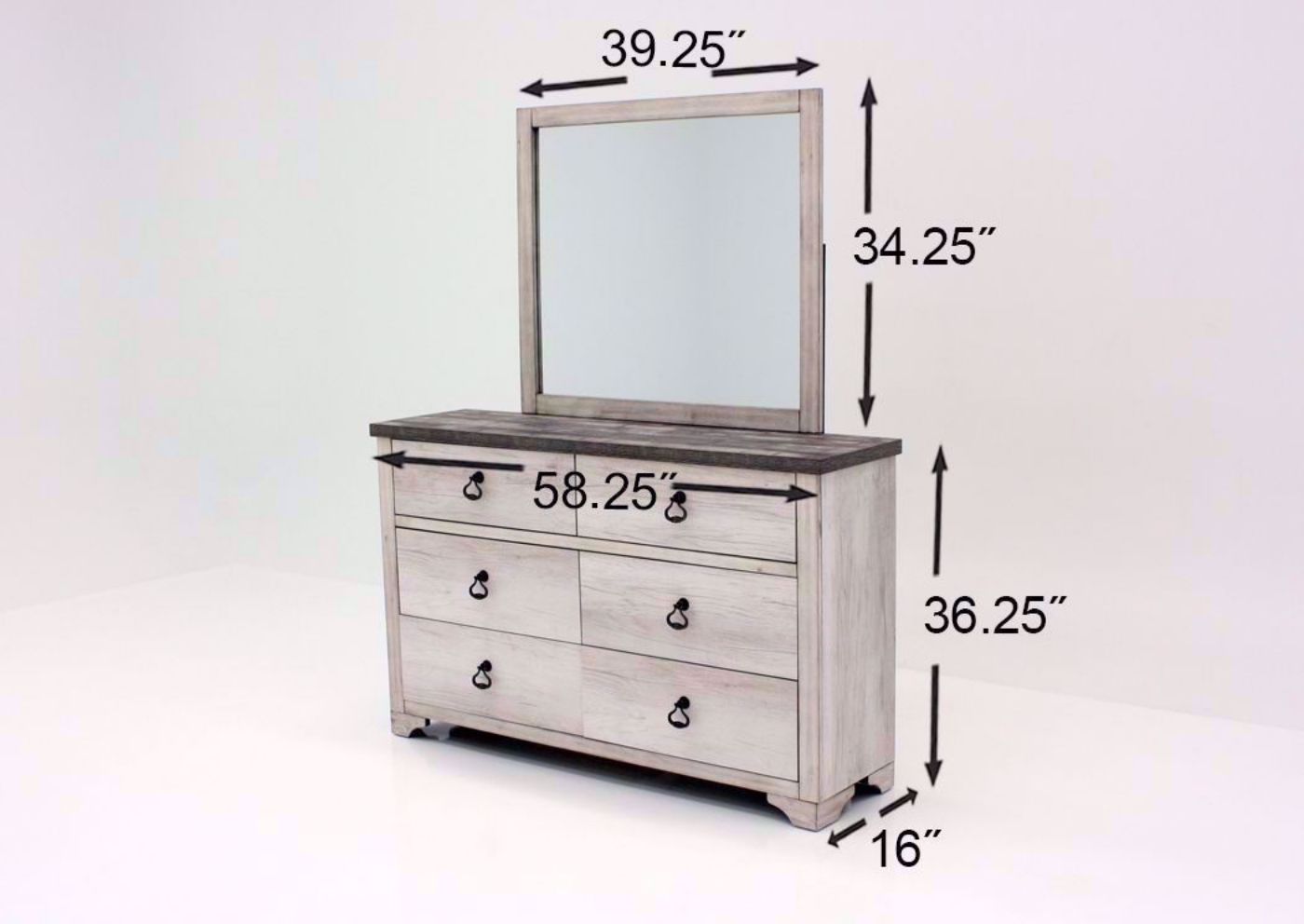 Driftwood Gray Patterson Dresser and Mirror Dimensions | Home Furniture Plus Mattress