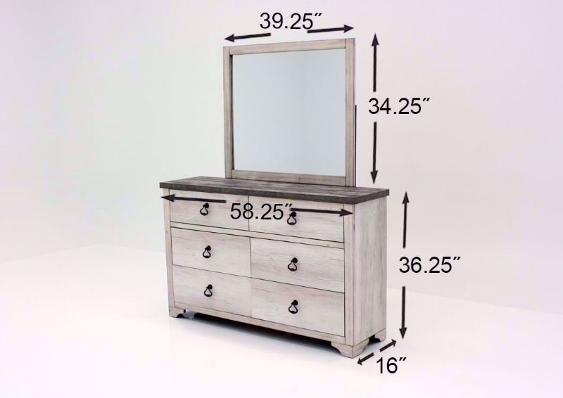 Driftwood Gray Patterson Dresser and Mirror Dimensions | Home Furniture Plus Mattress