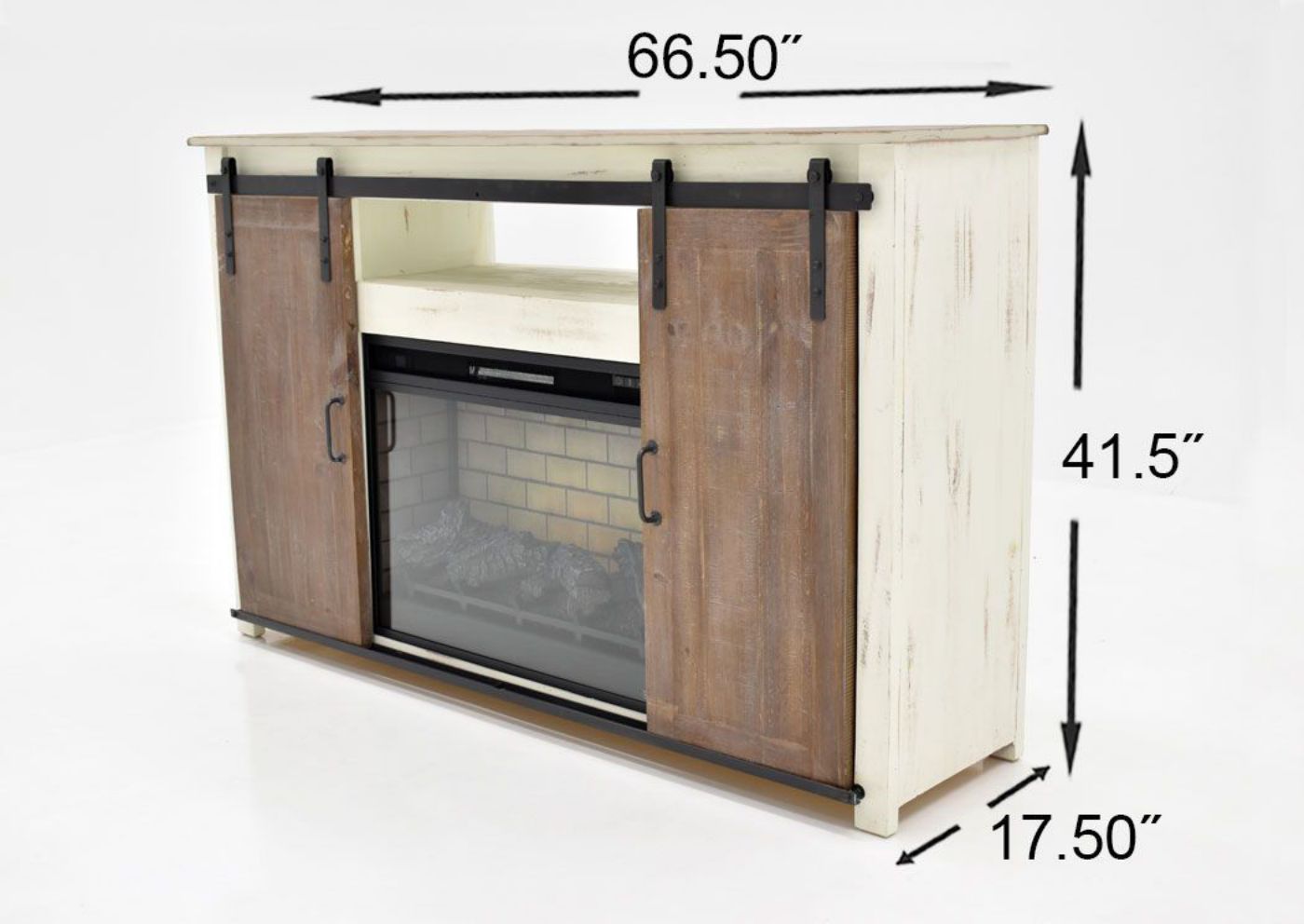 Picture of Maverick TV Stand with Fireplace - Ash and White