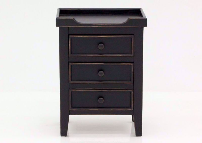 Black Chatham 3 Drawer End Table Front Facing | Home Furniture Plus Bedding