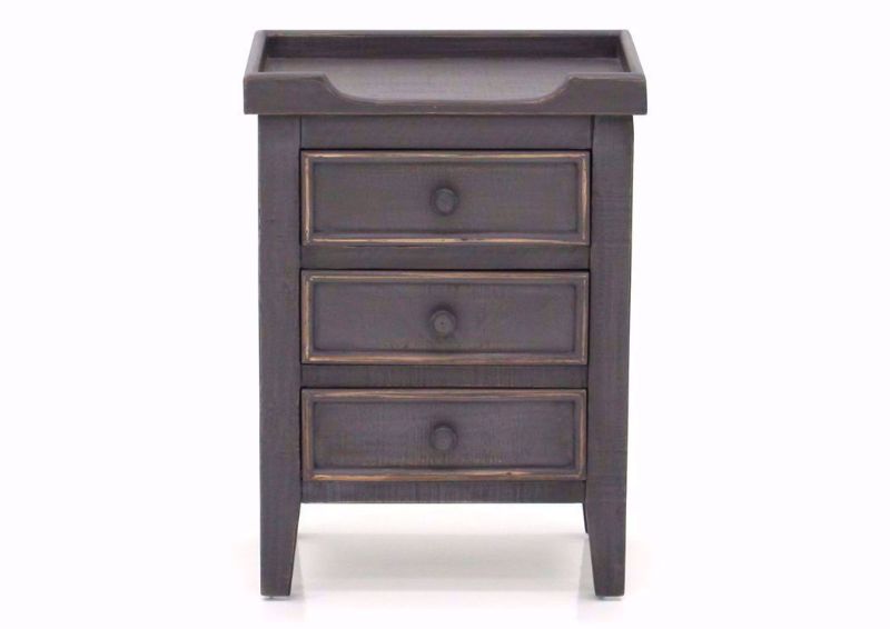 Gray Chatham 3 Drawer End Table, Front Facing | Home Furniture Plus Bedding