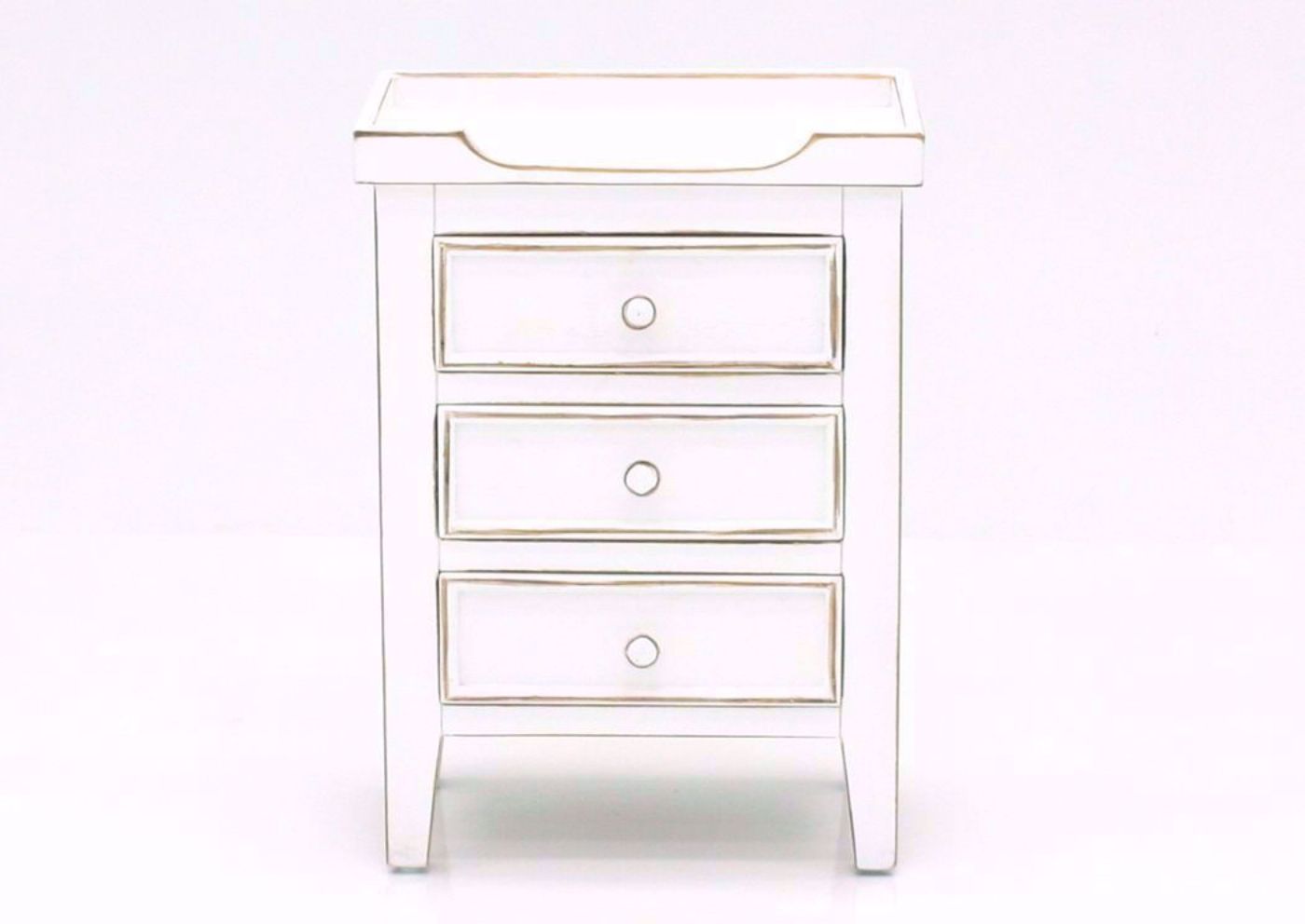 White Chatham 3 Drawer End Table, Front Facing | Home Furniture Plus Bedding