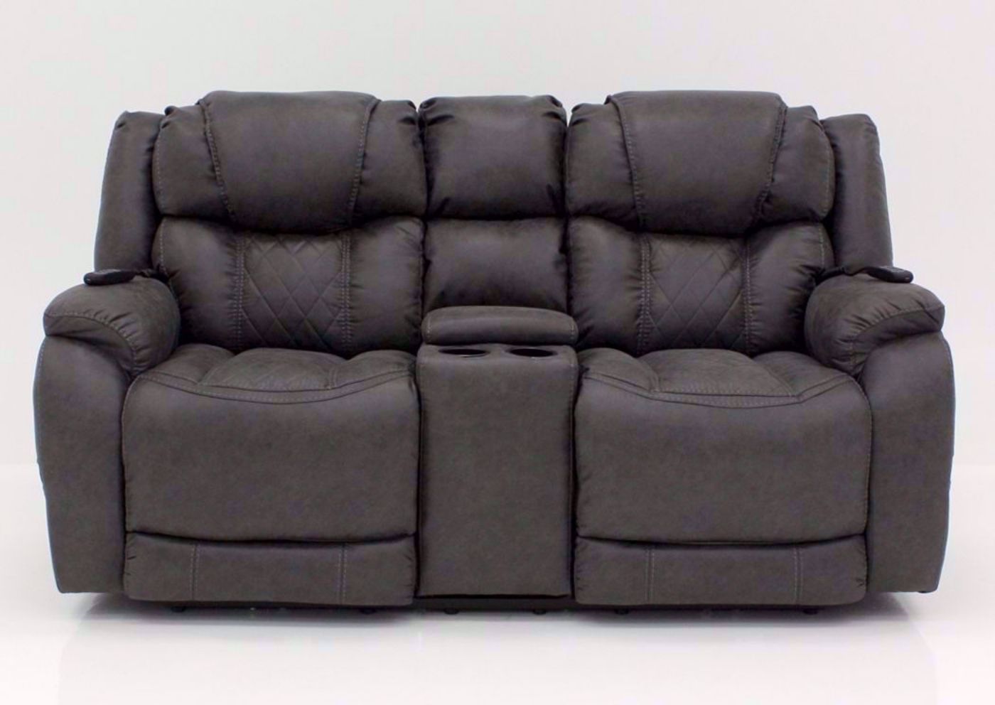 Steel Gray Daytona POWER Reclining Loveseat, Front Facing | Home Furniture Plus Bedding