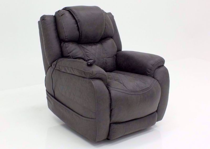 Steel Gray Daytona POWER Recliner at an Angle | Home Furniture Plus Bedding