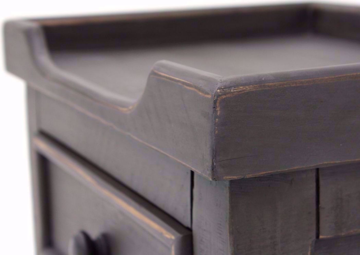 Gray Chatham 3 Drawer End Table Showing the Tray Top Design Detail | Home Furniture Plus Bedding