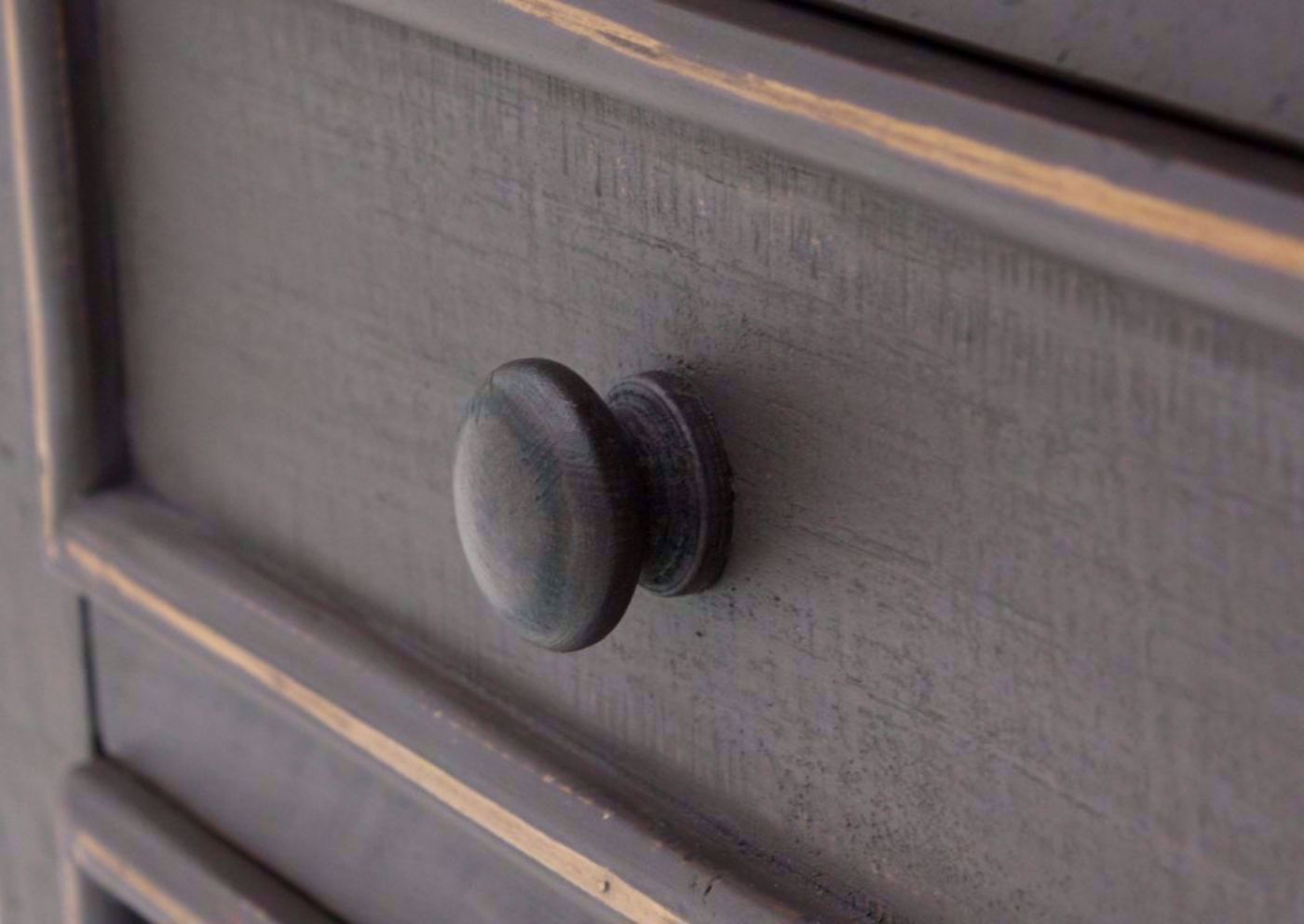 Gray Chatham 3 Drawer End Table Showing the Drawer Knob Detail | Home Furniture Plus Bedding