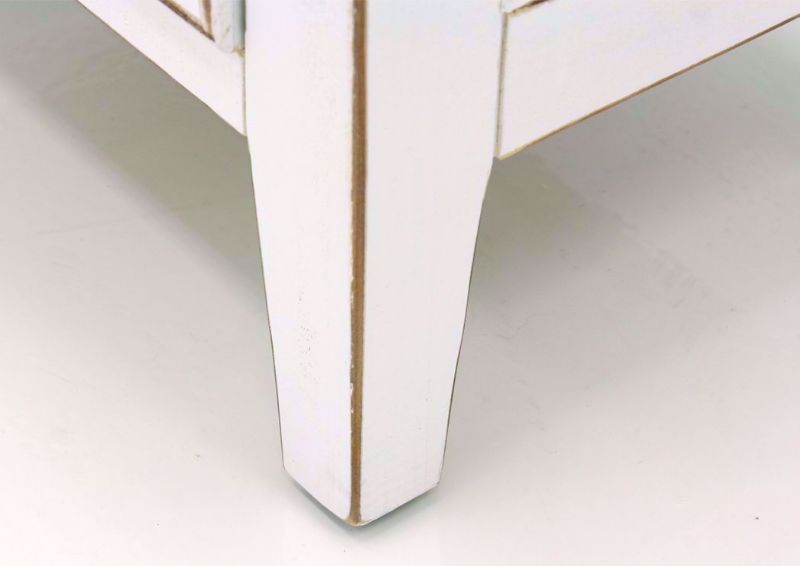 White Chatham 3 Drawer End Table Foot Detail | Home Furniture Plus Bedding