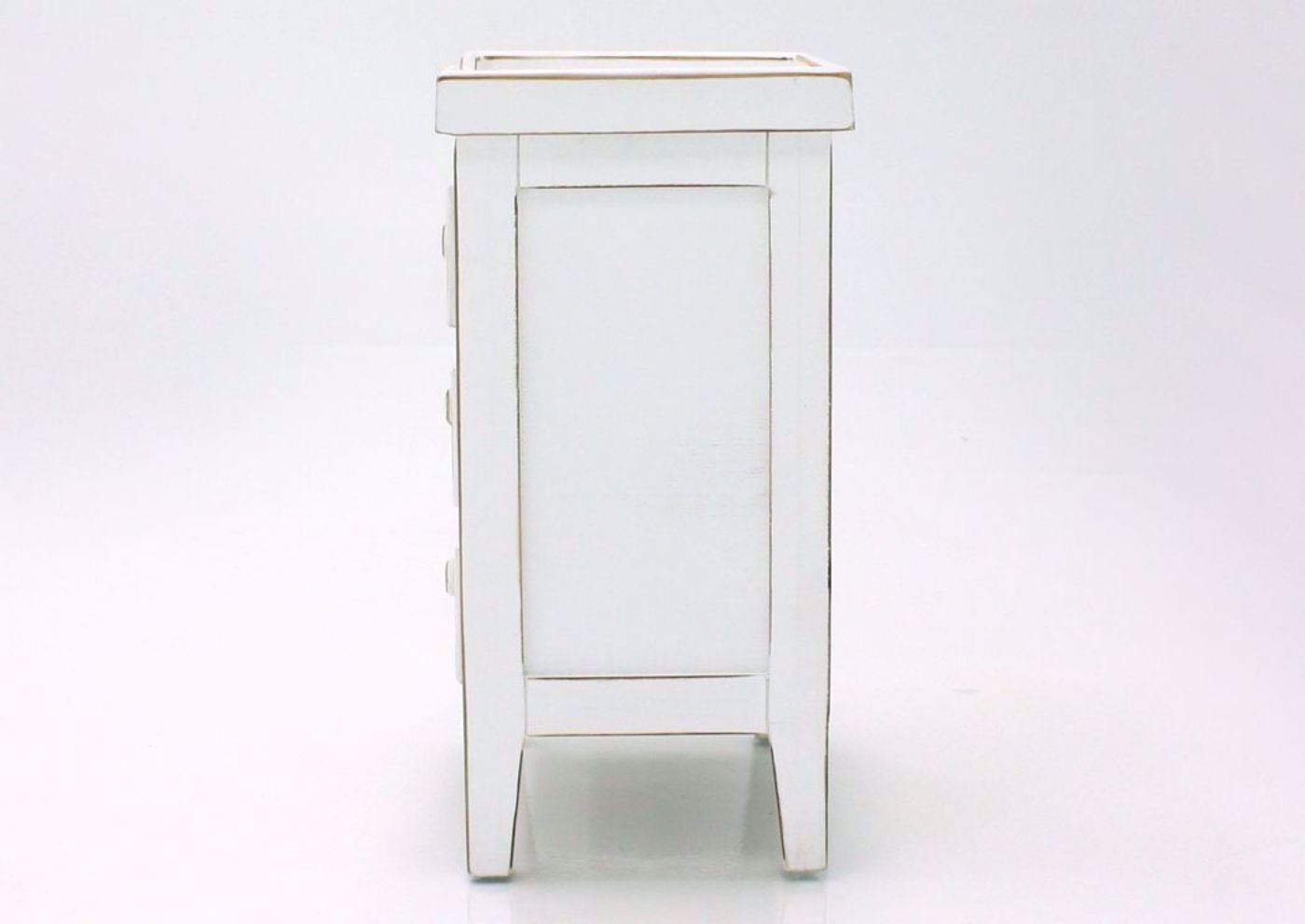 White Chatham 3 Drawer End Table Showing the Side View | Home Furniture Plus Bedding