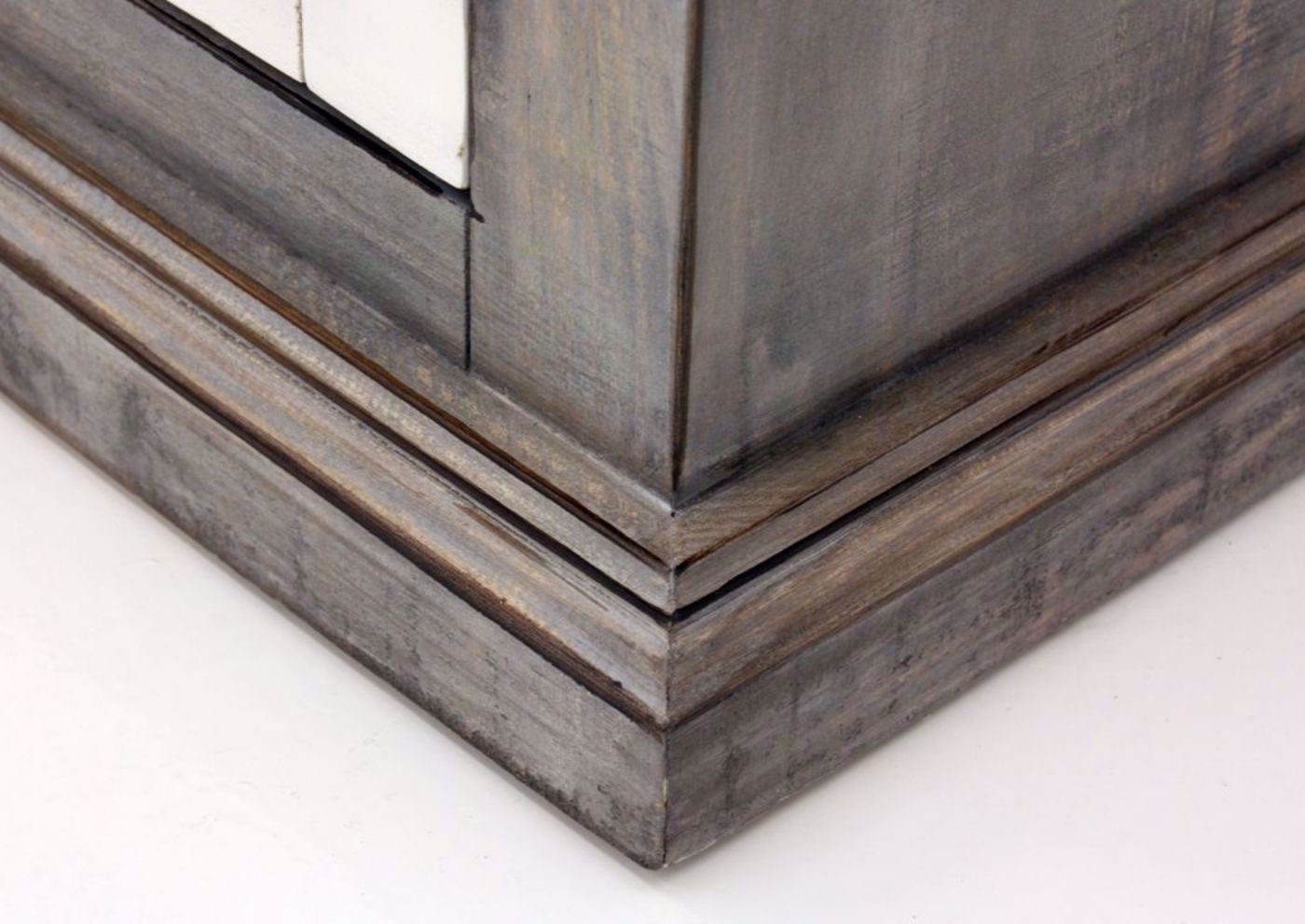 Florence 2 Door Curio Cabinet, Gray, Foot Detail | Home Furniture Plus Bedding