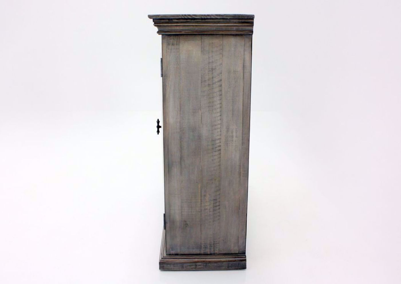 Florence 2 Door Curio Cabinet, Gray, Side View | Home Furniture Plus Bedding