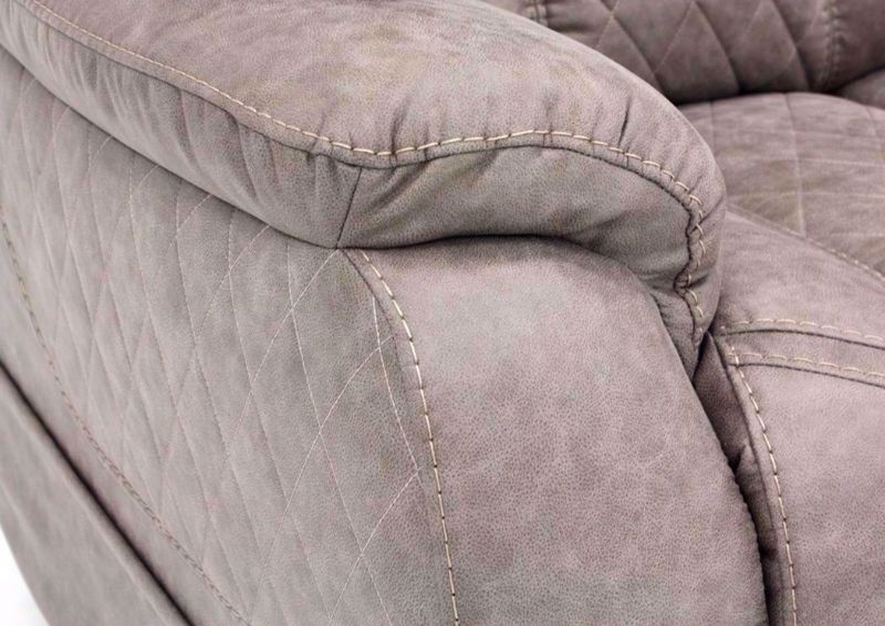 Soft Brown Daytona POWER Reclining Sofa Arm and Side Pocket Detail | Home Furniture Plus Bedding