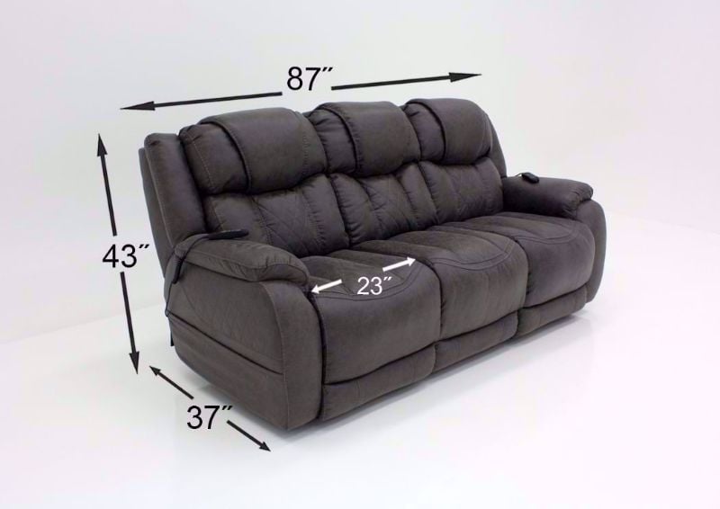 Steel Gray Daytona POWER Reclining Sofa Dimensions | Home Furniture Plus Bedding