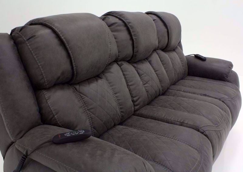Steel Gray Daytona POWER Reclining Sofa at an Angle | Home Furniture Plus Bedding