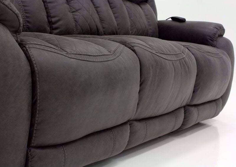 Steel Gray Daytona POWER Reclining Sofa Showing the Chaise Closed | Home Furniture Plus Bedding