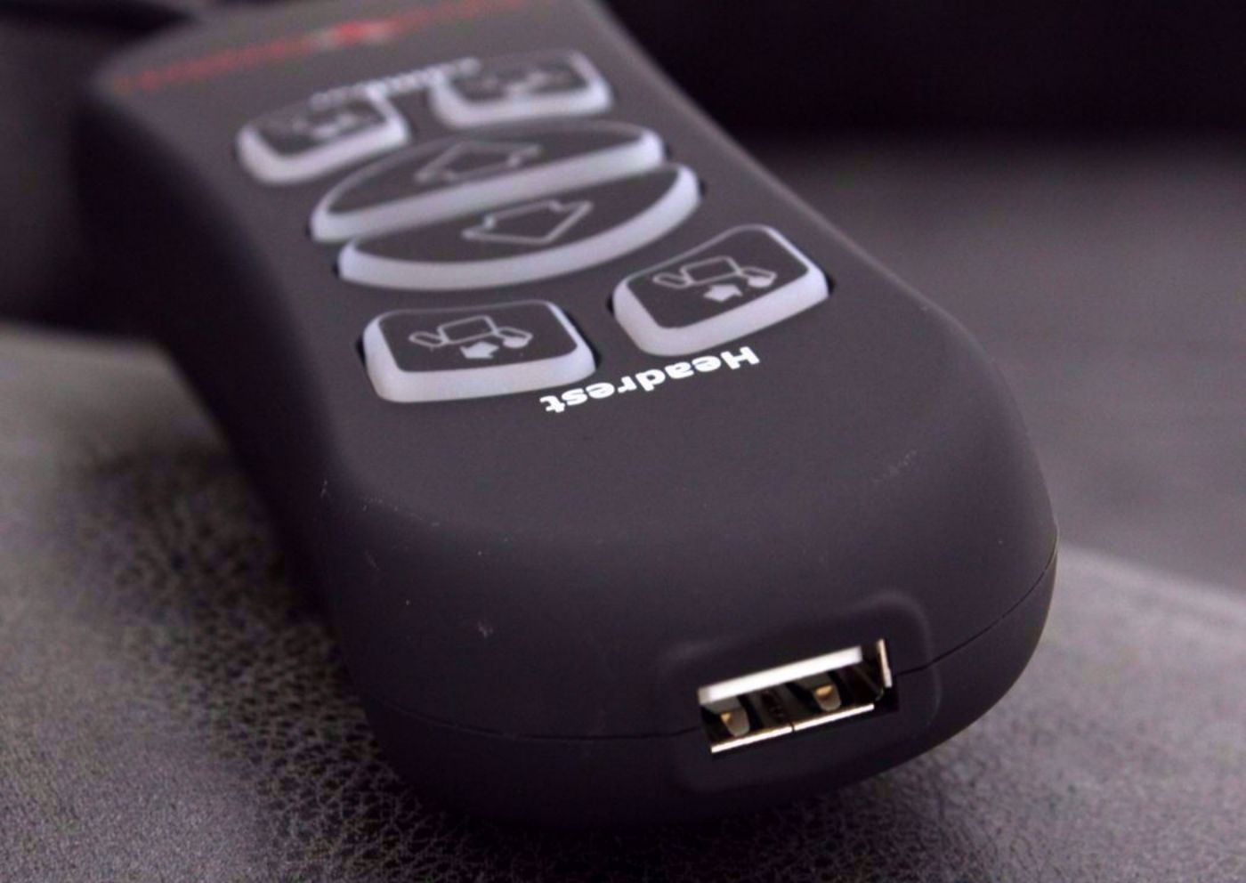 Steel Gray Daytona POWER Reclining Sofa Remote Control Detail | Home Furniture Plus Bedding