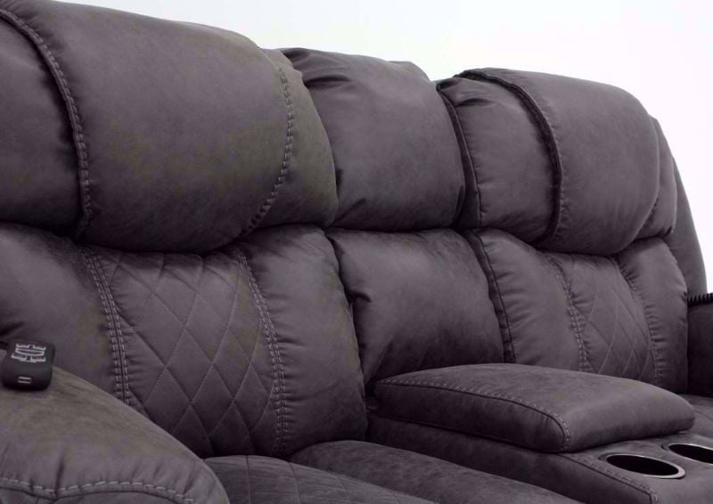 Steel Gray Daytona POWER Reclining Loveseat Seat Back View | Home Furniture Plus Bedding