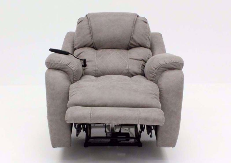 Soft Brown Daytona POWER Recliner, Front Facing in a Fully Reclined Position | Home Furniture Plus Bedding