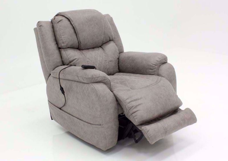Soft Brown Daytona POWER Recliner at an Angle in the Open Position | Home Furniture Plus Bedding