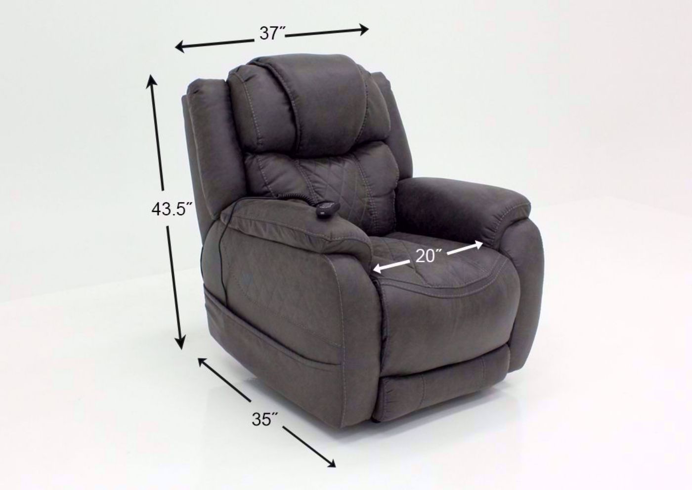 Steel Gray Daytona POWER Recliner Dimensions | Home Furniture Plus Bedding