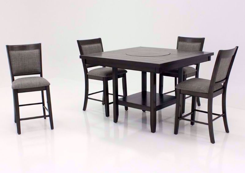 Dark Gray Fulton Counter Height Dining Set at an Angle | Home Furniture Plus Bedding